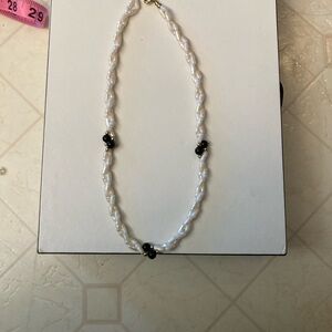 Elegant White Rice Pearl Beaded Necklace 17”